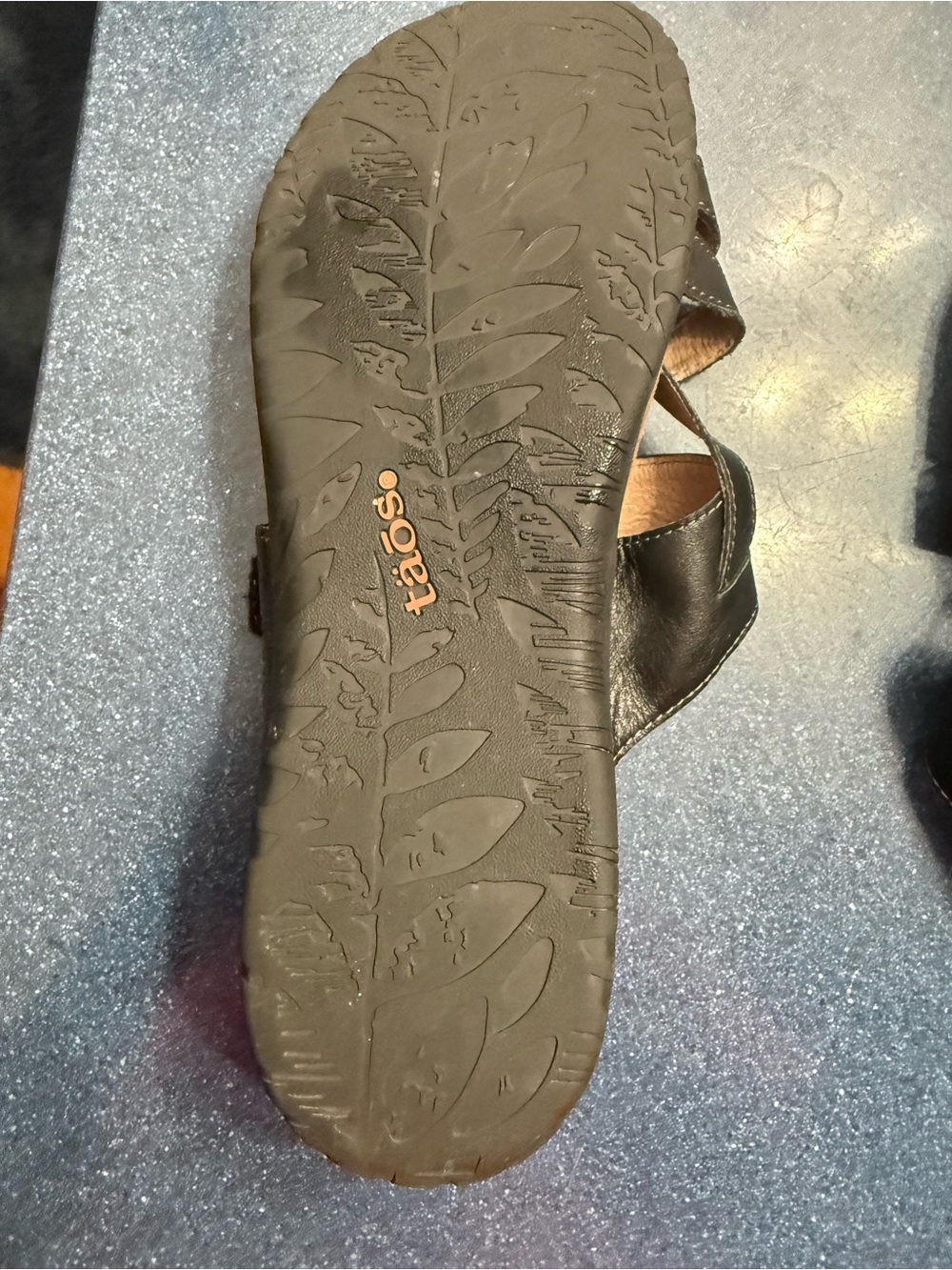 Taos Black Leather Slide Sandals - Picture 6 of 10